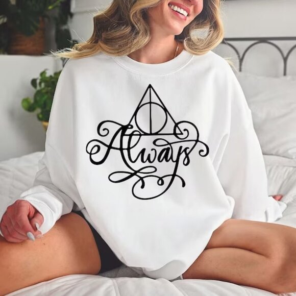 Harry Potter Always NEW white crewneck sweatshirt - Picture 1 of 4